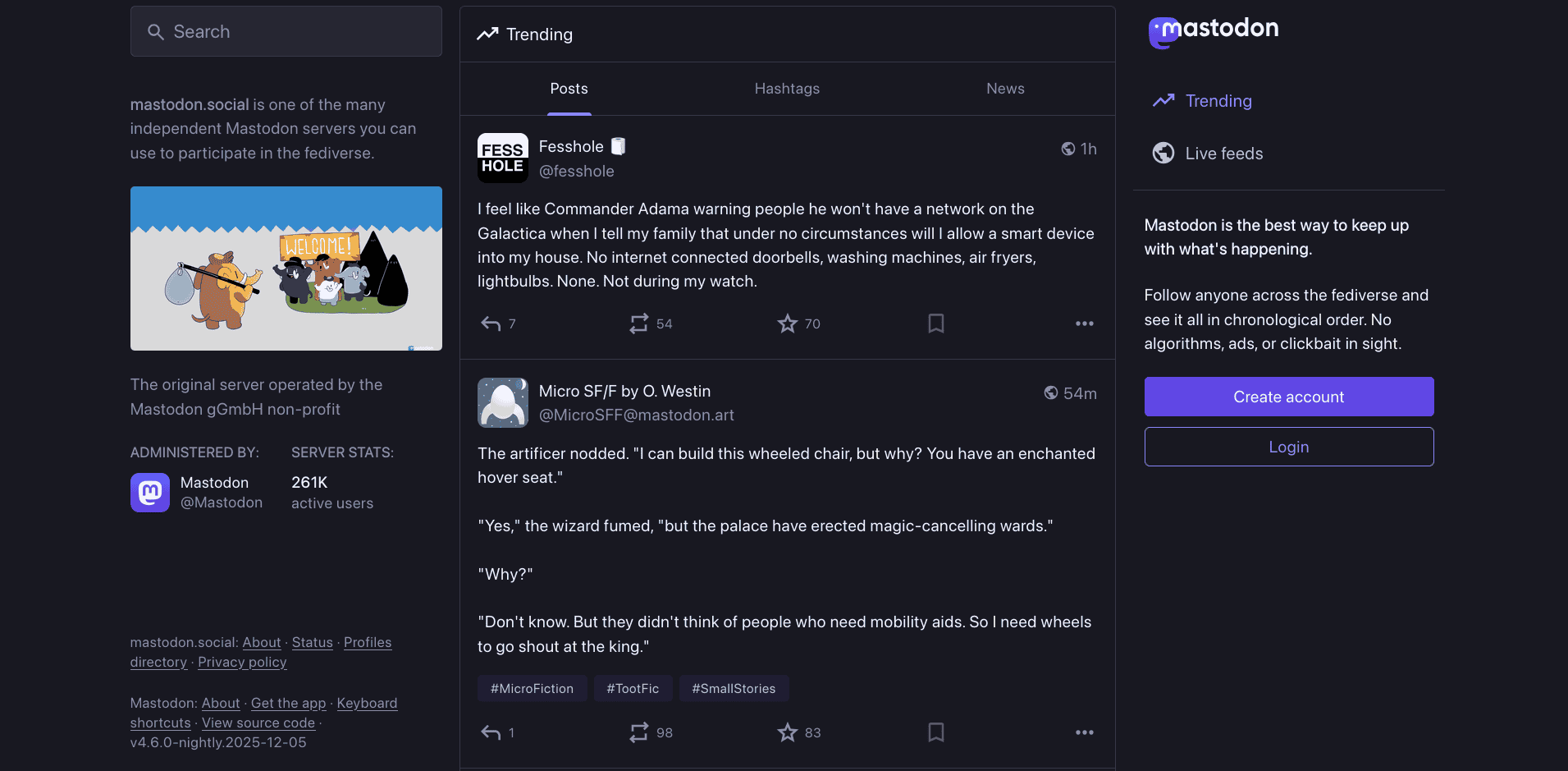 mastodon.social Trending Page